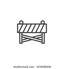 Construction barrier line icon. linear style sign for mobile concept and web design. Construction barricade outline vector icon. Build and repair symbol, logo illustration. Vector graphics