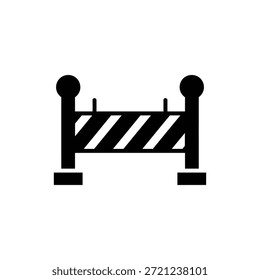 Construction Barrier Line Icon Representing Hazard or Work Zone Safety