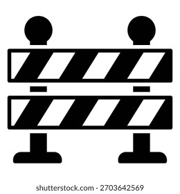 Construction barrier or road closure icon