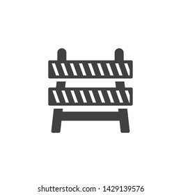 Construction barrier vector icon. Barricade filled flat sign for mobile concept and web design. Safety barrier glyph icon. Symbol, logo illustration. Vector graphics