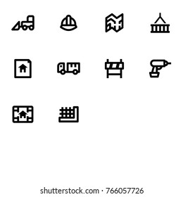 Construction - Black and White Icon Set
