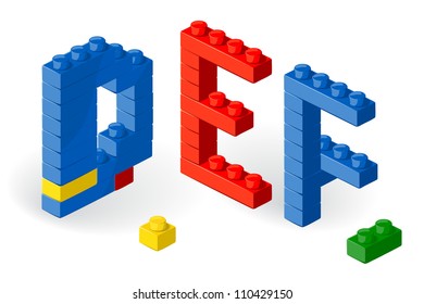 Construction block vector ABC. Letter Z.