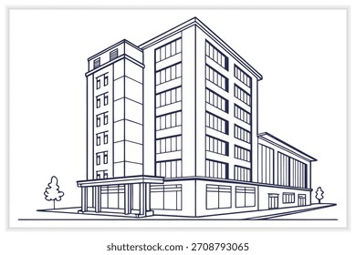 Conjunto de ilustración de planos de construcción Arquitectura e ingeniería Arte de línea