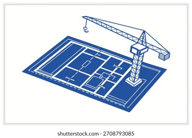 Conjunto de ilustración de planos de construcción Arquitectura e ingeniería Arte de línea