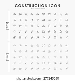 construction bold and thin outline icons