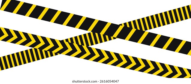 Construction border. Warning caution sign. Black and yellow line.	