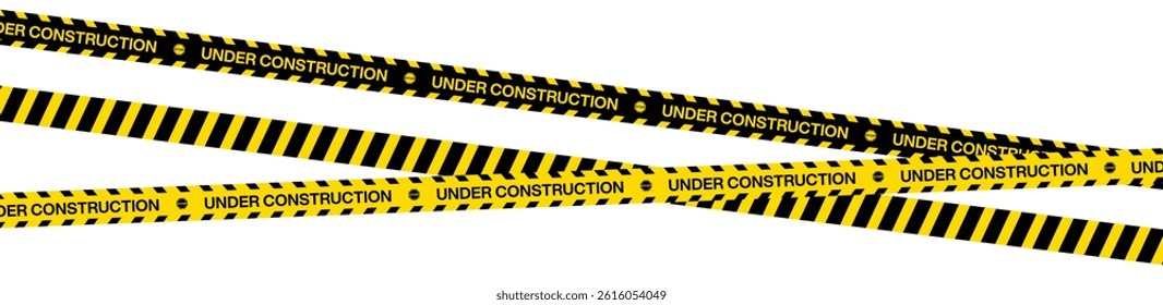 Construction border. Warning caution sign. Black and yellow line.	