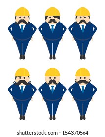 construction boss mustache guy full body avatar picture portrait