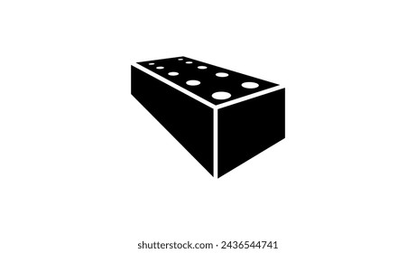 Baustein, schwarze isolierte Silhouette