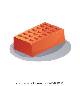 Tijolo de construção em estilo cartoon. Material para construção. Ilustração vetorial sobre fundo branco.