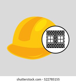 construction brick helmeet tool graphic vector illustration eps 10