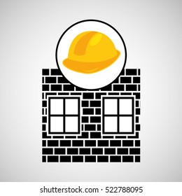 construction brick helmeet tool graphic vector illustration eps 10