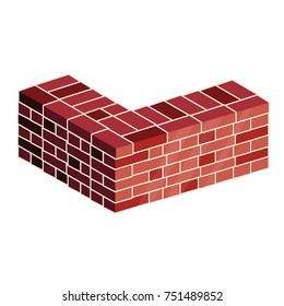 Construction Brick Masonry Layers Wall Isometric Stock Vector (Royalty ...