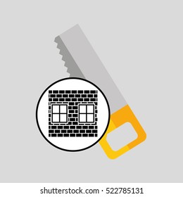 construction brick saw icon graphic vector illustration eps 10