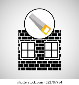 construction brick saw icon graphic vector illustration eps 10