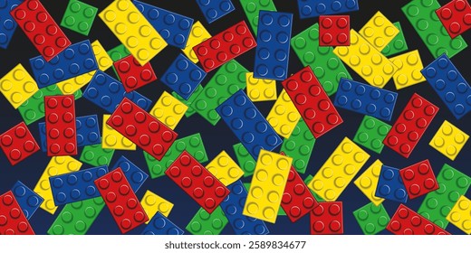 Construction brick toys themed vector background