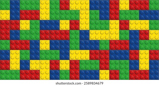 Construction brick toys themed vector background