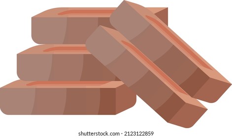 Construction bricks, illustration, vector on a white background.