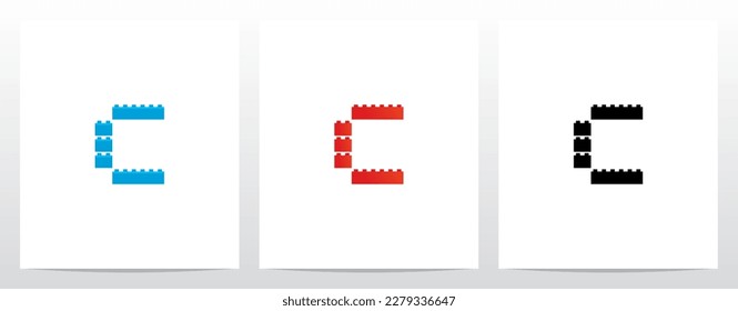Diseño C de la carta de juguetes de ladrillos de construcción