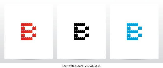 Construction Bricks Toys Letter Logo Design B