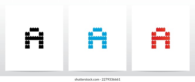 Ladrillos de construcción Letra Toyos Diseño de logotipo A