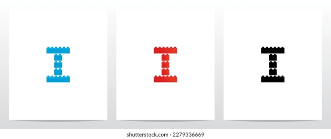 Construction Bricks Toys Letter Logo Design I
