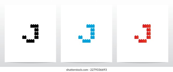 Construction Bricks Toys Letter Logo Design J