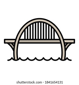 Construction bridge icon. Outline construction bridge vector icon for web design isolated on white background
