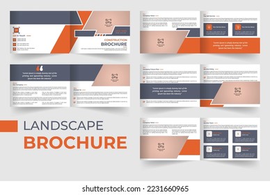 Plantilla de diseño del folleto de construcción con forma moderna