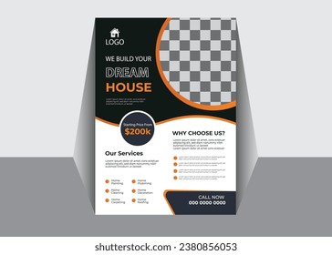 Construction Brochure Flyer Design Layout Template.
