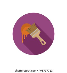 Construction brush and paint flat icon. Stock Vector icon. Illustration for web and mobile design