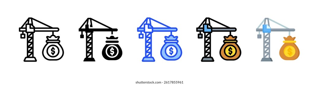 Construction Budget Icon Collection With Multiple Styles