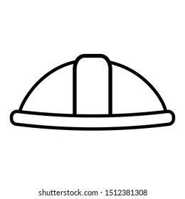 Construction builder hard hat (helmet) vector illustration in black and white.