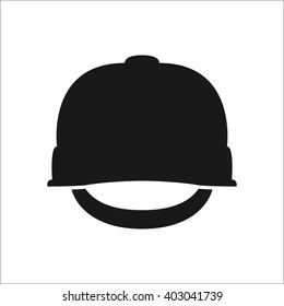 Construction builder helmet sign simple icon on  background