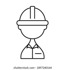 construction builder icon over white background, line style, vector illustration