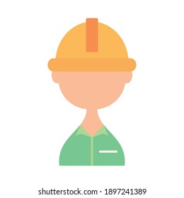 construction builder icon over white background, flat style, vector illustration