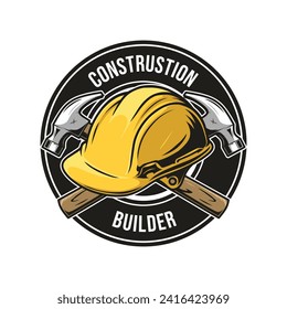 Construction builder logo drawing design