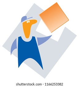 Construction, the builder. Set for logo or illustrations