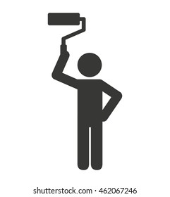 construction builder silhouette icon vector illustration design