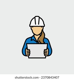 Construction Builder Worker Engineer Vector Icon