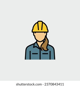 Construction Builder Worker Engineer Vector Icon