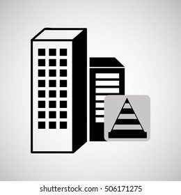 construction building cone attention icon vector illustration eps 10