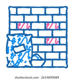 construction building doodle icon sketch vector. construction building sign. isolated symbol illustration