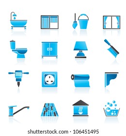 Construction and building equipment Icons - vector icon set 1