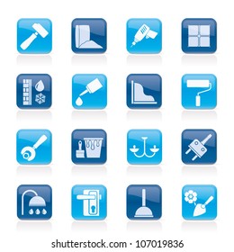 Construction and building equipment Icons - vector icon set 1