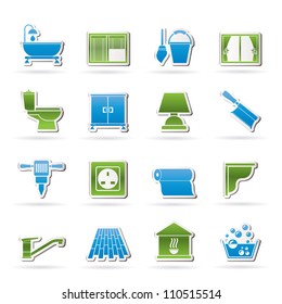 Construction and building equipment Icons - vector icon set 2