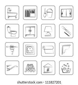 Construction and building equipment Icons - vector icon set 2