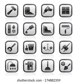 Construction and building equipment Icons - vector icon set 1