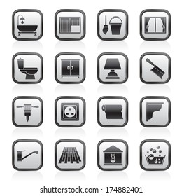Construction and building equipment Icons - vector icon set 2