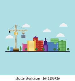 construction building flat design vector ilustration